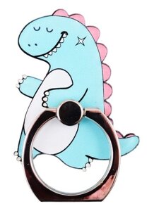 Держатель-кольцо для телефона Динозаврик с улыбкой (металл) (коробка)