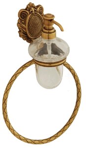 Дозатор для мыла настенный Migliore Cleopatra с кольцом бронзовый