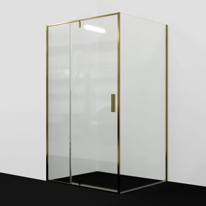 Душевой уголок WasserKRAFT Aisch 100x80 профиль золото стекло прозрачное