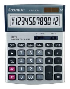 Калькулятор COMIX 12-разрядный металл CS-3302