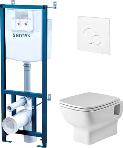 Комплект Santek Нео 1. WH50.1.758 безободковый, с микролифтом, кнопка белая