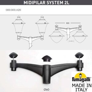 Консоль для паркового фонаря Fumagalli MIDIPILAR SYS 000.000. A20. A0