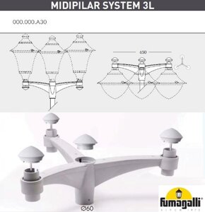 Консоль для паркового фонаря Fumagalli MIDIPILAR SYS 000.000. A30. L0