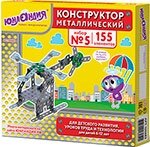 Конструктор металлический Юнландия Для уроков труда №5 155 элементов 104683