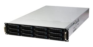 Корпус серверный AIC XE1-2ET00-08 2U, 12*3.5" hot-swap bays, tool-less 3.5" and 2.5" HDD tray, 800W CRPS redundant power supply, 2x15mm 2.5"HDD intern