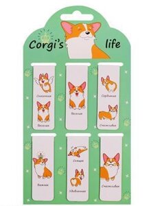 Магнитные закладки «Corgis Life», 6 штук