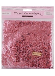 Набор для творчества, Арт Узор, Ткань для пэчворка «Розовая» пайетки 33*33см