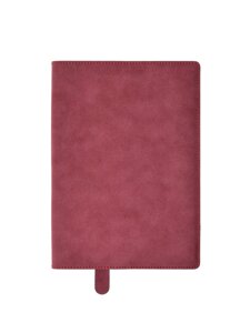 Обложка для книги с закладкой (бордовая) (эко кожа, нубук) (16х22)