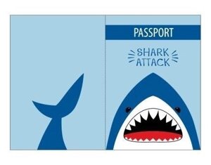 Обложка для паспорта Shark attack (акула) (ПВХ бокс) (ОП2020-241)