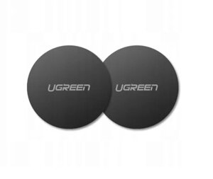 Пластина UGREEN LP123 30836_ металлическая круглая на телефон для магнитного держателя, 2шт, черный