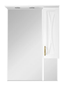 Зеркало-шкаф Misty Амбра 80 правое белое с подсветкой