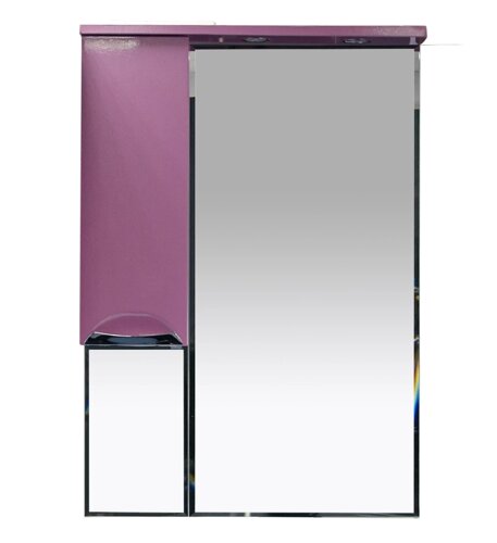 Зеркало-шкаф Misty Жасмин 65 левый розовый с подсветкой
