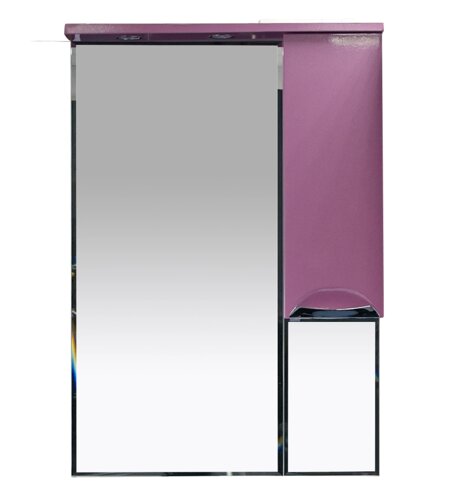 Зеркало-шкаф Misty Жасмин 65 правый розовый с подсветкой