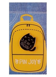 Значок Pin Joy Котик Дома посижу (металл) (12-08599-009)
