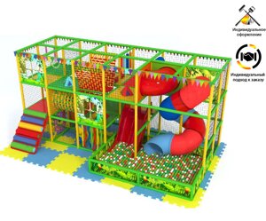 Детский игровой лабиринт «Веселый домик» 24,3м²6,95*2.35*3,4м) + бассейн (2.5*1.15м)