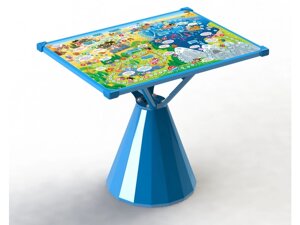 Детский игровой столик "Ходилка" влагостойкая, с повышенной защитой и прозрачным усиленным основанием, цвет синий