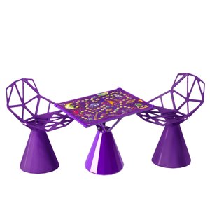 Детский игровой столик со стульями "Ходилка" влагостойкая, с усиленным непрозрачным основанием, цвет фиолетовый