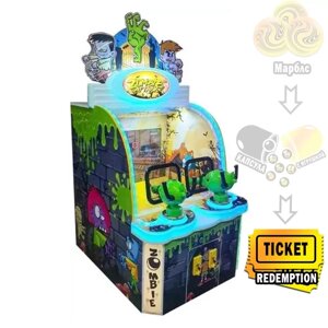 Двойной Zombie Attack Детский автомат тир с видеоигрой Новинка, призовые билеты