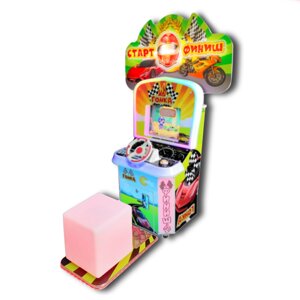 Гонки "Тачки" детский автомат с видеоиграми, игрушками в капсулах и пуфом