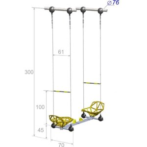 Качели парные усиленные непрозрачные высотой 300 см