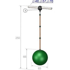 Качели-шар высотой 250 см, диаметр крепления на трубу 57 мм