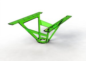 Кронштейн для стола прозрачный усиленный, цвет зеленый