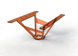 Кронштейн для стола прозрачный усиленный, цвет оранжевый