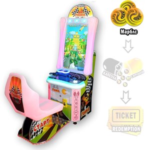 "Мото гонка" детский автомат с видеоиграми и шариками марблс