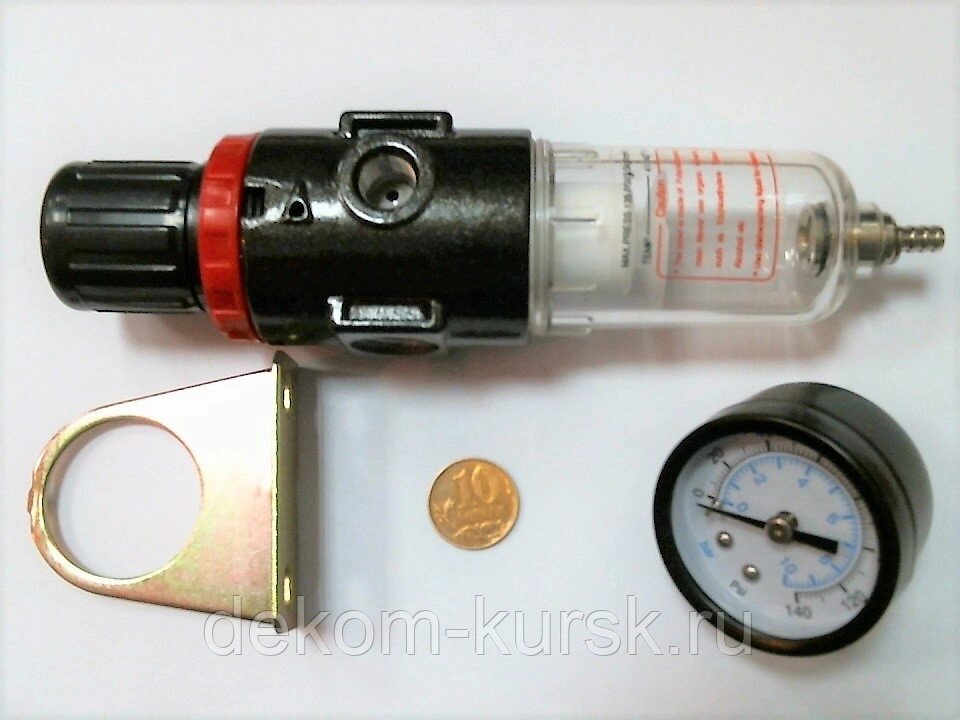 Фильтр-регулятор давления 1/4", с манометром 190101 компрессора АВАС, Fubag от компании Сервисный центр «ДЕКОМ» - фото 1