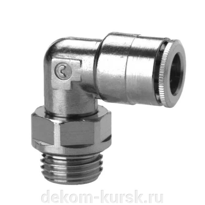 Фитинг пневматический Камоцци цанговый угловой поворотный 4мм М5 Camozzi 6522 от компании Сервисный центр "Деком" - запчасти насосов, компрессоров, инструмента - фото 1