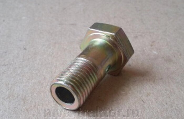 Болт штуцер А12.01.013-02 (Д18-051-01) топливный М14*1,5 - 30мм короткий (1 отверстие) от компании НИВА-ТРАКТОР - фото 1