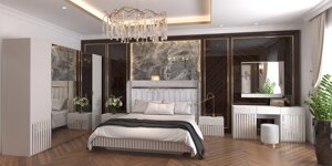 Спальня белая классическая