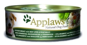 Applaws консервы для собак с курицей, говядиной, печенью и овощами (156 г)