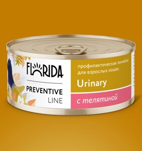 Florida Preventive Line консервы urinary для кошек Профилактика образования мочевых камней" с телятиной (100 г)