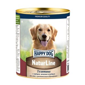 Happy dog кусочки в фарше для собак: телятина с сердцем, печенью и рубцом (970 г)