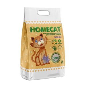 Homecat наполнитель комкующийся наполнитель для кошачьих туалетов с ароматом лаванды (5,1 кг)