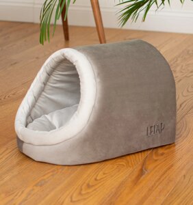 Lelap лежаки лежак-нора для кошек "Sole" серый (46х31х30 см)