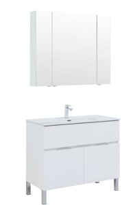 Мебель для ванной Aquanet Алвита New 100 1 ящик, 2 дверцы, белая матовая