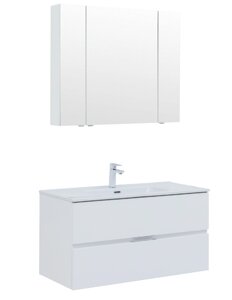 Мебель для ванной Aquanet Алвита New 100 2 ящика, белая матовая