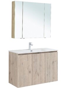 Мебель для ванной Aquanet Алвита New 100 3 дверцы, дуб веллингтон белый
