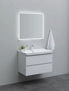 Мебель для ванной Aquanet Вега 80 белый глянец, 2 ящика