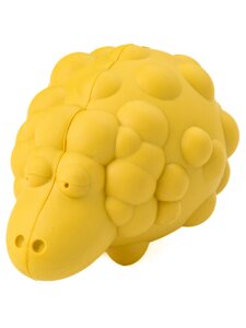 Mr. Kranch игрушка для собак овечка с пищалкой, желтая, с ароматом сливок (8,5*12 см)