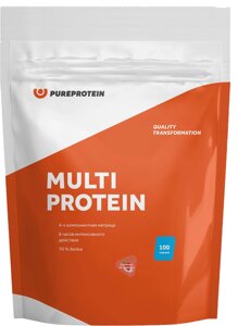Мультикомпонентный протеин, клубника со сливками, 3 кг, PureProtein