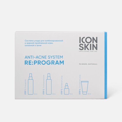 Набор для ухода за кожей лица Re: Program, trial size, 4 средства, Icon Skin