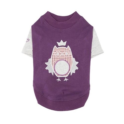 Pinkaholic хлопковая футболка "Полночь" с аппликацией Сова на спине, фиолетовый (L)