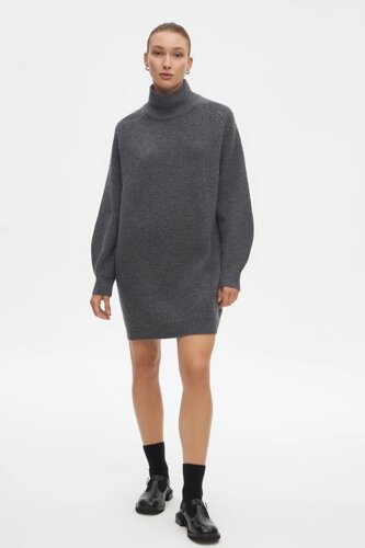 Платье-свитер арт. D0323001W Цвет: Серый меланж