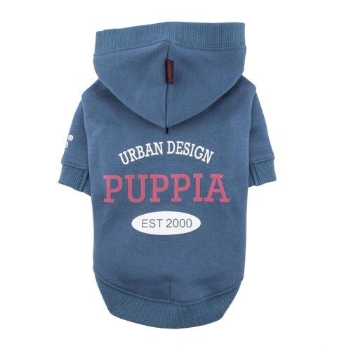 Puppia худи с капюшоном с логотипом на спине, синий (S)
