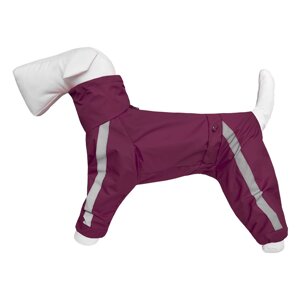 Tappi одежда дождевик для собак "Басенджи" без подкладки, с воротником-капюшоном, мальчик "Винный"L)