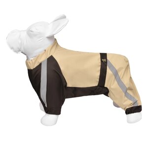 Tappi одежда дождевик для собак "Французский бульдог" без подкладки на кнопках, девочка "Бежевый"L)