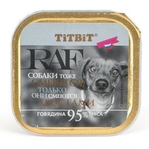 TiTBiT паштет для собак RAF с говядиной (100 г)